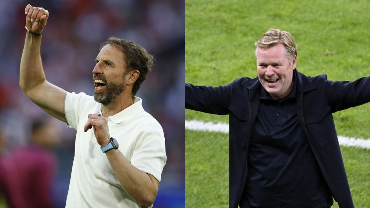 <div class="paragraphs"><p>England's manager Gareth Southgate (L)&nbsp; and Holland's manager Ronald Koeman.</p></div>